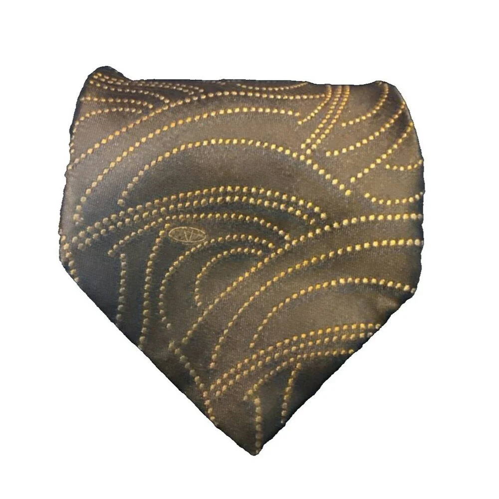 Valentino Tie 100 Percent Silk Brown Bronze Made in Italy